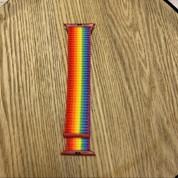 Set of 2 Rainbow Nylon  Watch Bands for Apple Smart Watch size 42mm-44mm - Picture 8 of 9